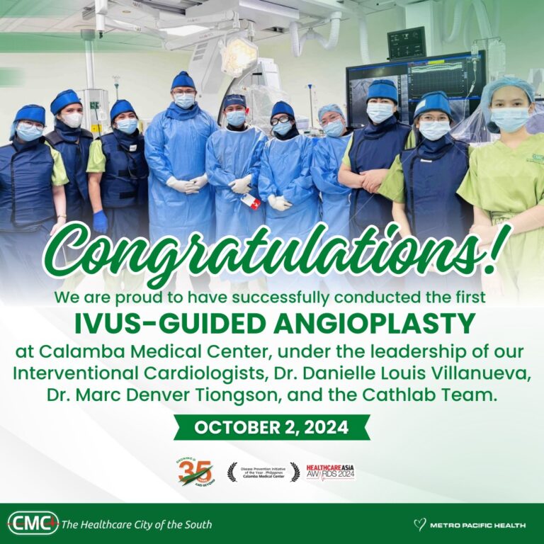 Calamba Medical Center - First IVUS-guided Angioplasty at Calamba ...